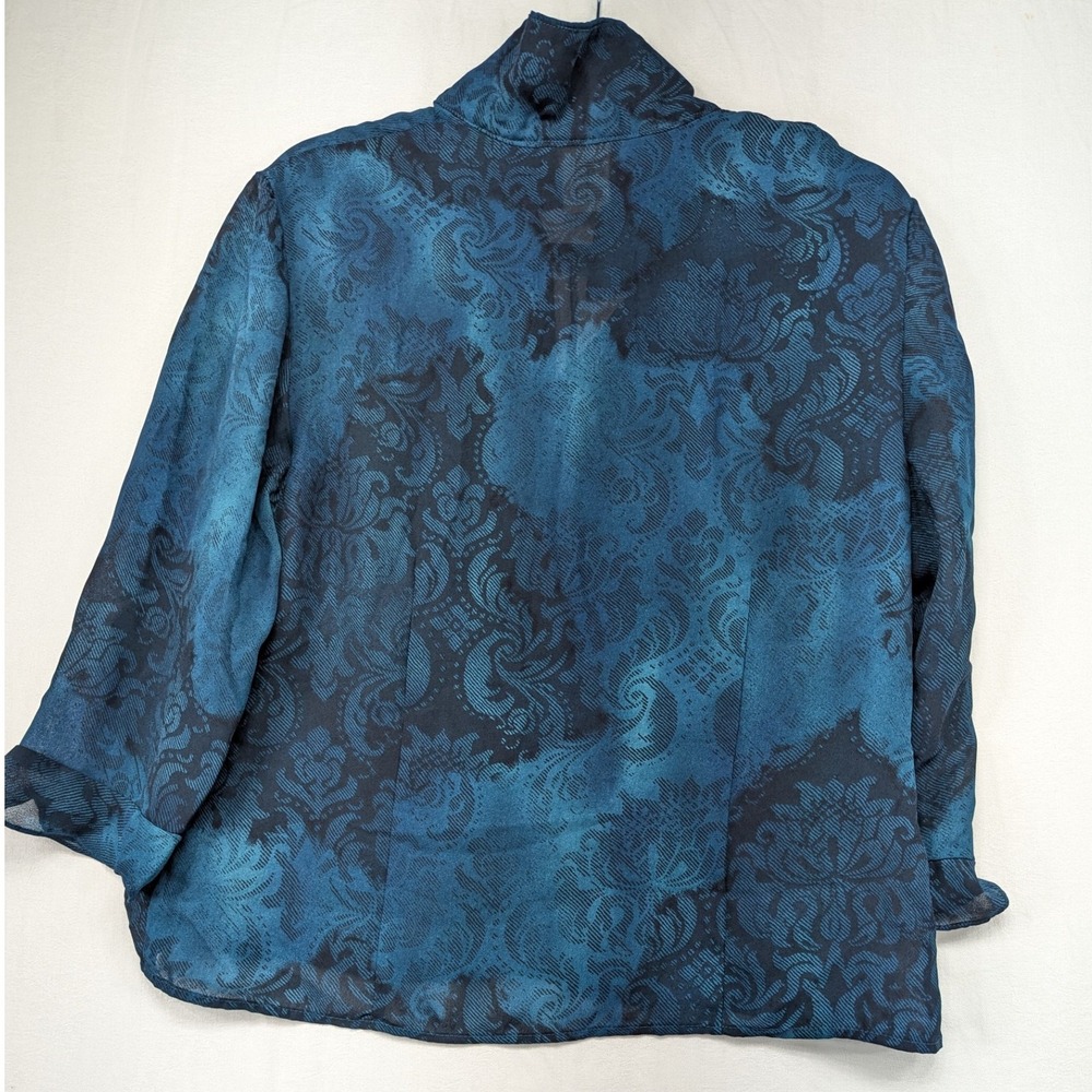 Positive Attitude Blue Floral Lightweight Jacket Womens Size‎ 14 - Picture 2 of 10